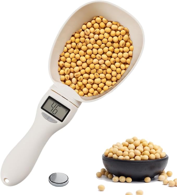 Digital Measuring Spoon, 2026 New Food Digital Measuring Scoop Scale 800g / 0.1g High Precision with LCD Screen,Household Weighing Scoop for Kitchen and Dog Cat Food (1Pcs)