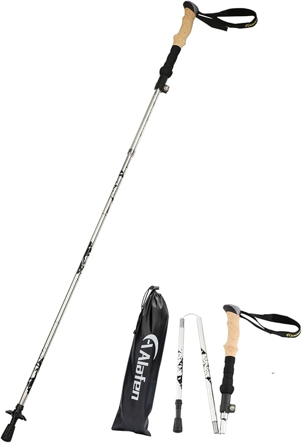 A ALAFEN Walking Stick - Collapsible Trekking Pole for Men and Women,7075 Aluminum Hiking Stick for Seniors