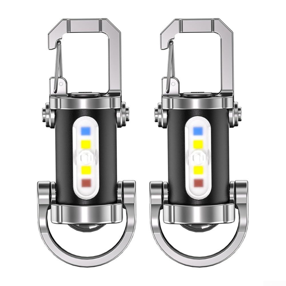 Super Bright Mini Keychain Flashlight, Portable Keychain Flashlight, Waterproof USB Rechargeable Key-Chain Flashlights, Multiple