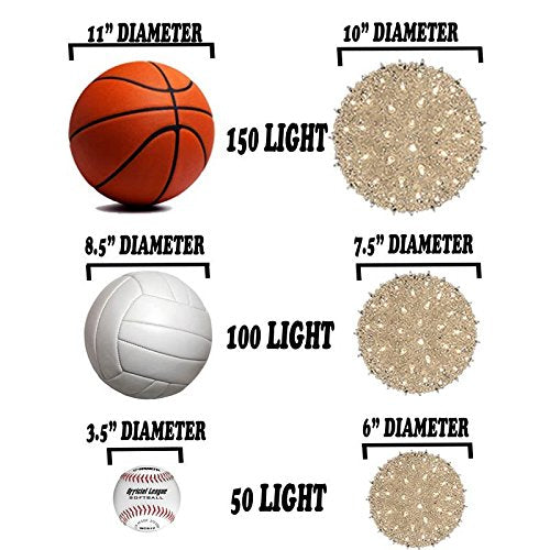 Novelty Lights Starlight Sphere 150-Light Ornament Ball Light, Clear, 10in, Commercial Grade with 5ft Hanging Cord, Model A-SS150-CL