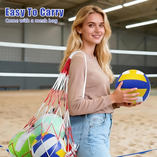 ZHUOKECE Volleyball, 10 Pack Official Size 5 Inflatable Volleyballs Pool Volleyball Spike Training Equipment Outdoor Sand ...