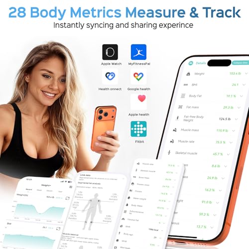 CLORIS Digital Smart Scale FSA&HSA Eligible for Body Weight Fat BMI Muscle Mass 28 Body Composition Measurement Health Ana...