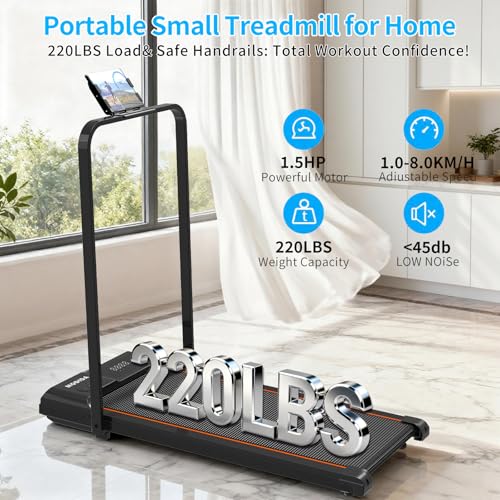 MODIDA 3-in-1 Treadmill for Home, Portable Walking Pad with Hand & Running Machine with Remote Control & LED Display, Comp...