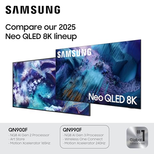 Samsung 85-Inch Class Neo QLED QN990F 8K Mini LED Smart TV (2025 Model) NQ8 AI Gen3 Processor, Upscaling Pro, Wireless One...