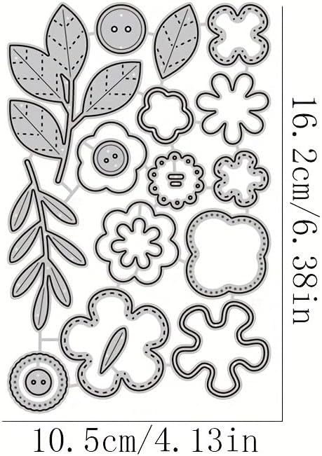 Flowers Metal Cutting Die for Scrapbooking - Cut Stencils for DIY Scrapbook Photo Album Decorative Paper Card, Card Making Supplies, Stencils & Crafting Die Cut (Happy Flower 6.4 x 4.1 in)