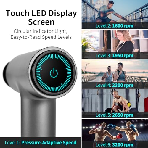arboleaf Massage Gun deep Tissue, 6 Speeds Powerful Handheld Percussion Muscle Massager Gun with Portable Travel Case for ...