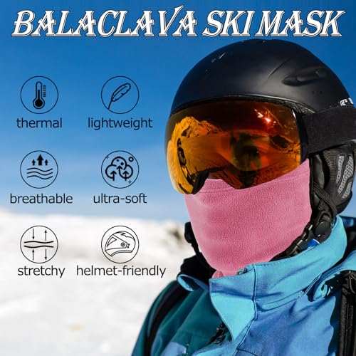 Fleece Balaclava Ski Mask, Winter Warm Full Face Mask Cover for Men Women Cold Weather Skiing Motorcycling Climbing