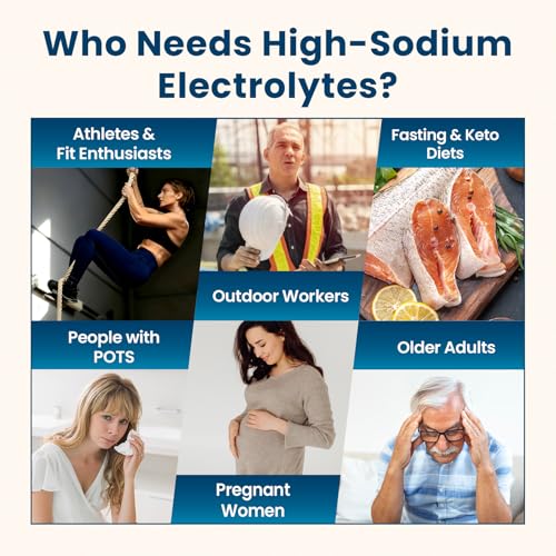 Venture Pal High Sodium Sugar Free Electrolytes Powder Packet - Hydration Packets with Vitamin, Sodium & Potassium | Zero ...