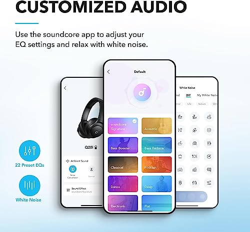 Soundcore by Anker Q20i Hybrid Active Noise Cancelling Headphones, Wireless Over-Ear Bluetooth, 40H Long ANC Playtime, Hi-...