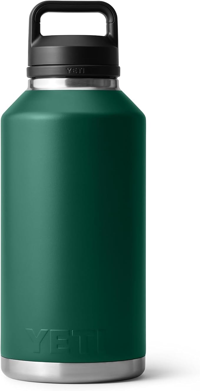 YETI Rambler 64 oz Bottle, Vacuum Insulated, Leakproof, Stainless Steel with Chug Cap, Black Forest Green
