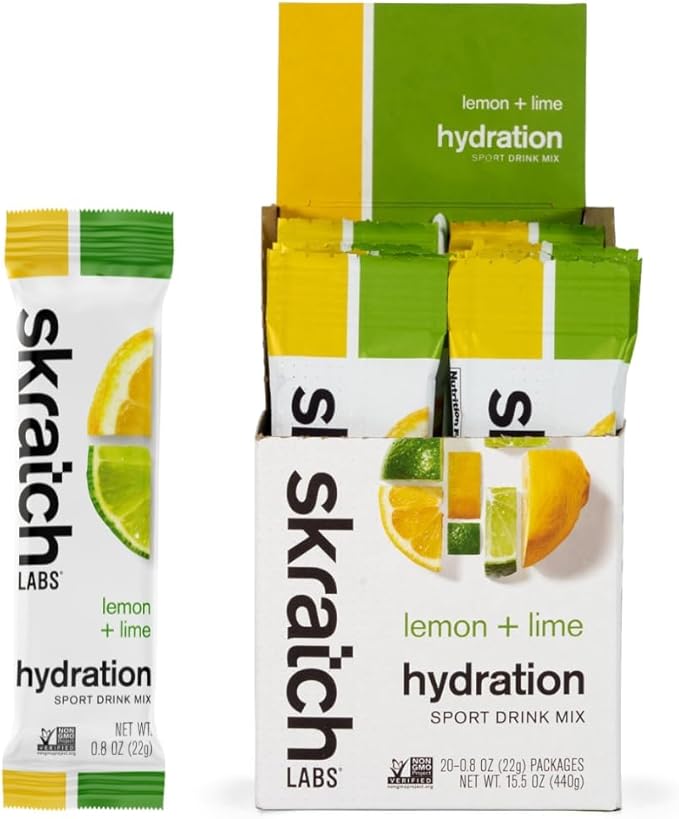 Skratch Labs Hydration Packets - Hydration Drink Mix, Lemon Lime (20ct) - Electrolyte Powder Packets Developed for Athlete...