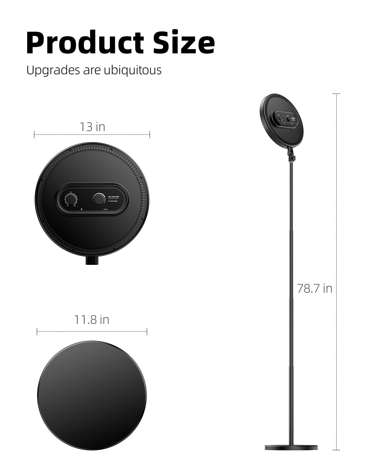 Weilisi Large Ring Light with 79" Stand, 6500K Professional Full-Screen Big Ring Light with Stand and Phone Holder, Selfie Light with Remote for Studio Video Photography, TikTok, YouTube, Live Stream