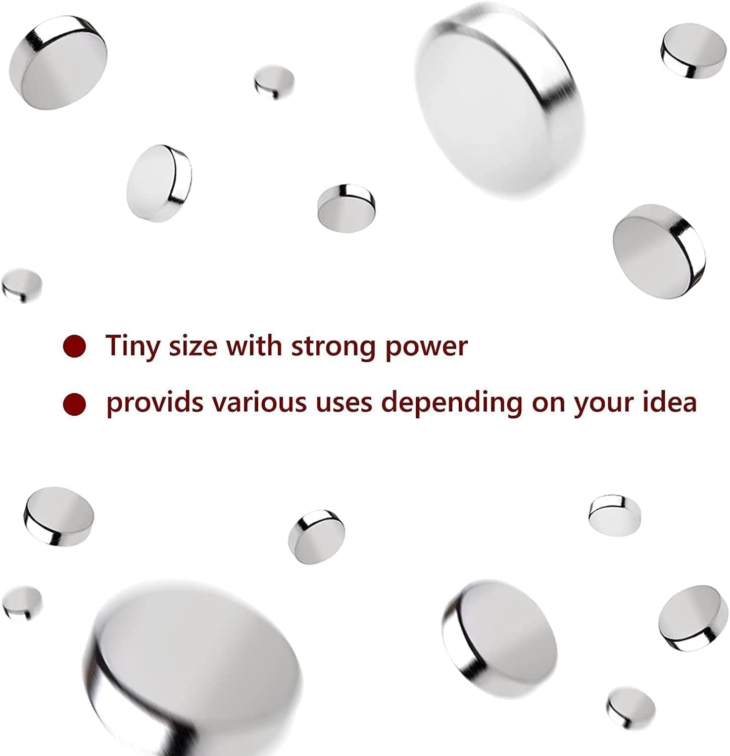 RHINOCATS 400Pcs Small Magnets, 4 Different Sizes Tiny Mini Magents, Multi-Use for Fridge, DIY, Office, Hobbies, Crafts and Science