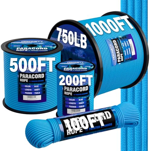 HOKINETY Paracord Rope 750 - Parachute para Cord 4mm 11 Strand Spool Rope Utility Nylon String for Outdoor Camping Surviva...
