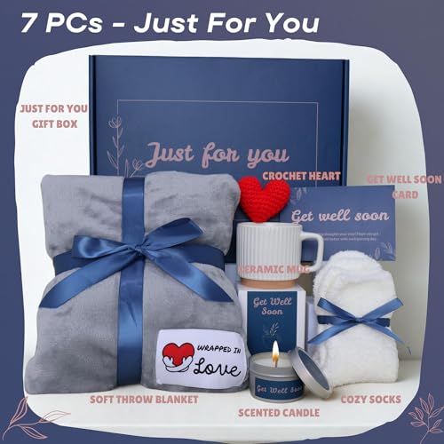 Get Well Gifts For Women Get Well Soon Gift Basket Men, Cancer Care Package Surgery Recovery Gifts Hug Blanket For Patient...