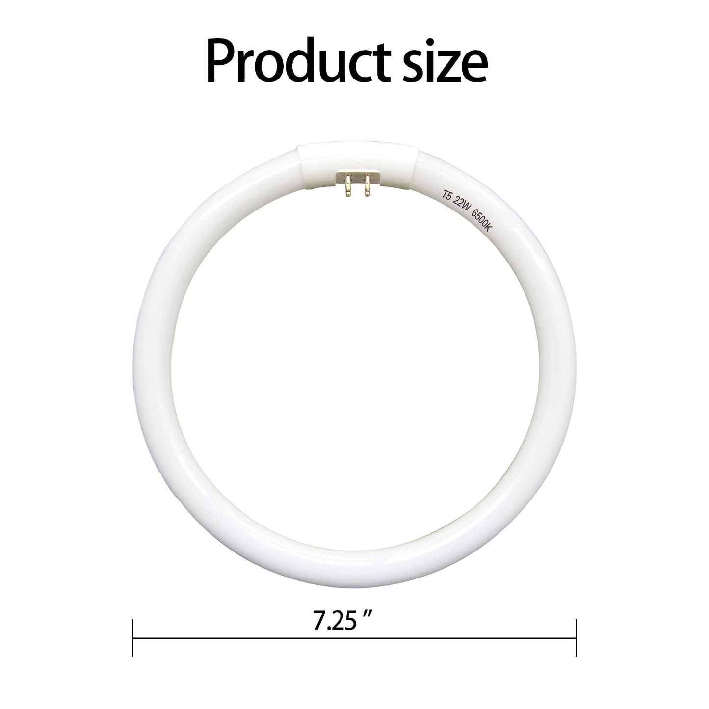 Dameiol T5 22W Circular Bulb Light Replacement for Makeup Mirrors, 7.25 inch, White, Glass