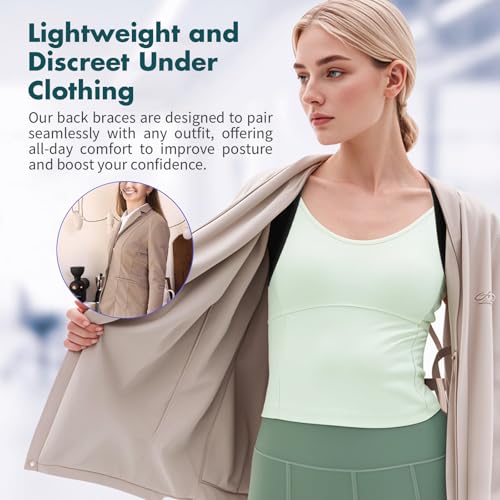 GROKIE Posture Corrector for Women and Men – Adjustable Back Brace for Posture Support, Upper Back, Clavicle and Shoulder ...