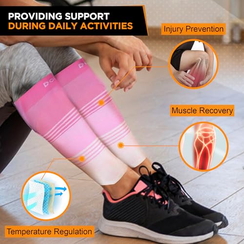 Doc Miller Compression Calf Sleeve for Men & Women, 20-30 mmHg Graduated Support, Knee High, Running, Shin Support, Calf S...