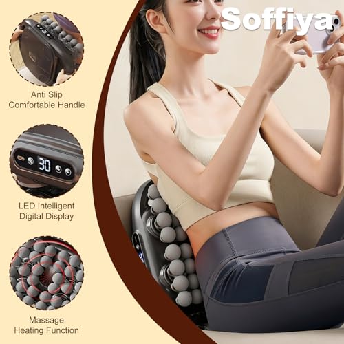 Back Massager with Heat, 42 Heads Hands-Free Electric Back Massager, with 9 Modes & 9 Levels Deep Tissue Massage Gun for P...