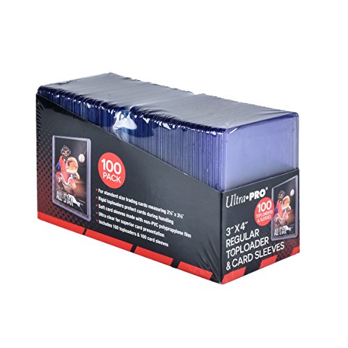 Ultra PRO 3" x 4" Clear Regular TopLoaders For Cards With Card Sleeves Bundle Standard Size 100ct Trading Baseball Topload...