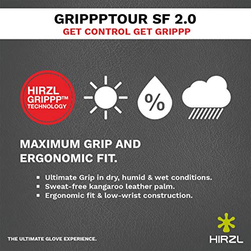 HIRZL Grippp Tour SF 2.0 Leather Bike Gloves, Short Finger, Breathable, Foam Padded, Anti-Slip, Sweat and Water Resistant,...