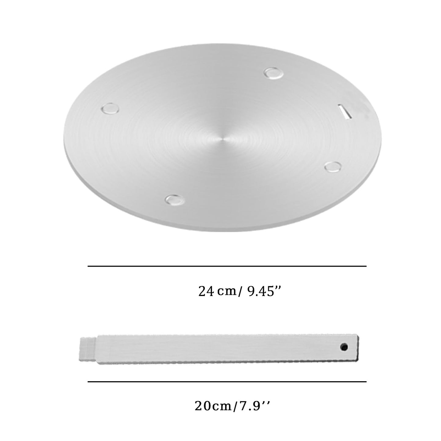 9.45Inch Heat Diffuser Plates for Gas Electric Stoves, Flygragon Stainless Steel Cooking Induction Adapter Plate for Glass Cooktop, Detachable Handle Induction Cooktop Converter Plate