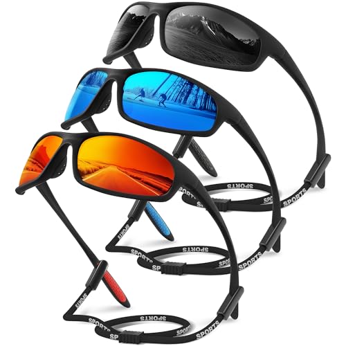 VMAEB Sports Polarized Sunglasses for Mens Womens - Wrap Around TR90 Sun Glasses UV400 Shades for Cycling Fishing Running