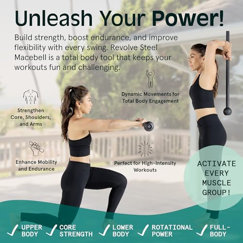 Retrospec Revolve Steel Macebell for Strength Training, Rehabilitation, Stretching, Conditioning and Rotational Training -...
