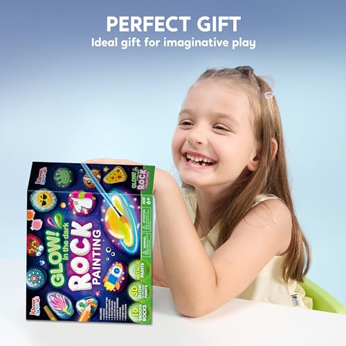 Rock Painting Kit- Glow in The Dark Rock Kit, Arts and Crafts for Kids Ages 6-12, Art Supplies Toy , Kids Craft Paint Kit...