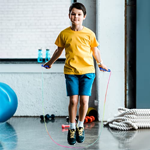 Elcoho 24 Packs Rainbow Jump Rope Set 7.2 Feet Adjustable Nylon Skipping Ropes Jumping Ropes for Outdoor Activity Party Fa...