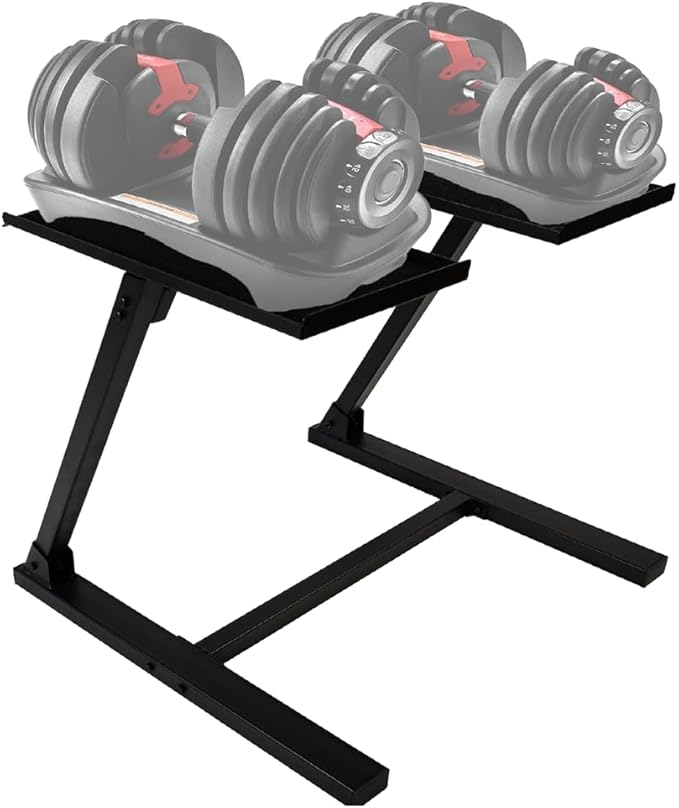 Heavy-Duty Adjustable Dumbbell Rack, with Wheels/Wheel-Free Versions, Non-Slip Pads for Noise Reduction, Compatible with M...