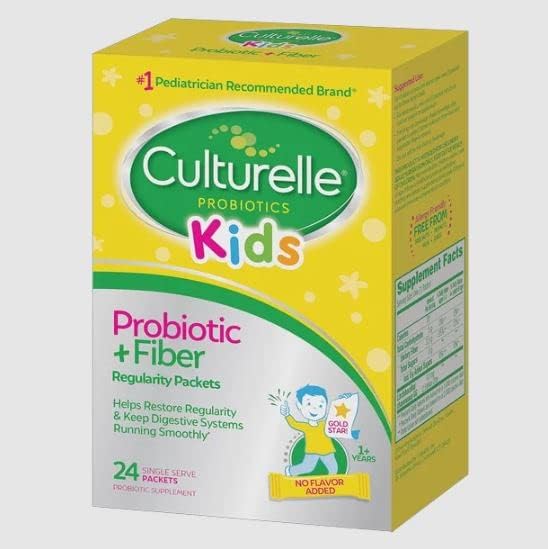 Culturelle Kids Regularity Probiotic & Fiber Dietary Supplement - Helps Restore Regularity & Keeps Kids' Digestive Systems Running Smoothly* - Works Naturally with Child's Body* - 24 Single Packets
