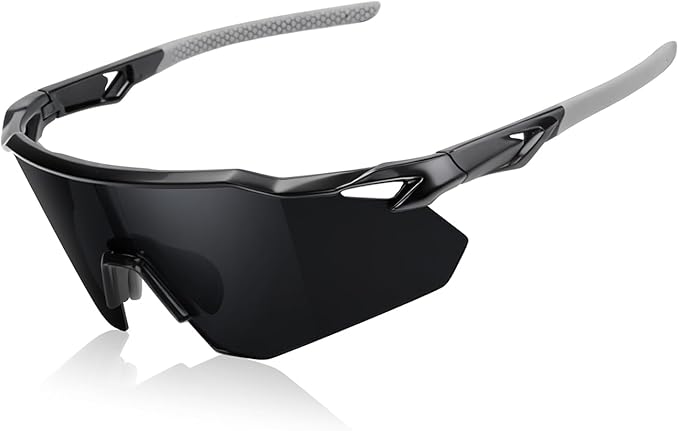 SEKKAF Polarized Sports Sunglasses for Men Women, UV Protection Lightweight Sun Glasses Running Cycling, Non-Slip Nose Pads
