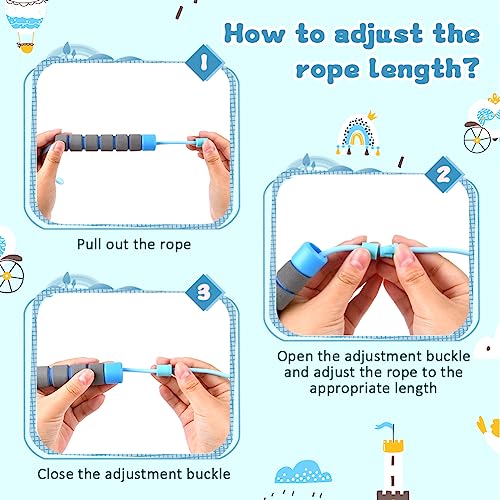Flintronic Skipping Ropes for Children, 2 Pack Adjustable Jumping Rope for Kids, 2.6m Skipping Rope with Skin-Friendly Foa...