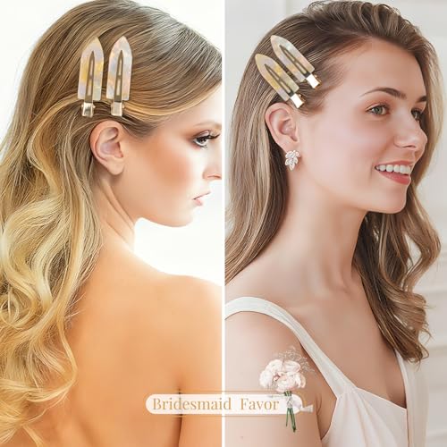 20PCS Bridesmaid Hair Clips No Bend Hair Clips Bridesmaid Hair Accessories Gifts Makeup Creaseless Glitter Hair Clip for B...