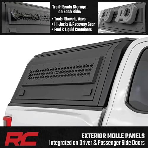 Rough Country Truck Bed Cap Topper for Ford F-150 (2021-2026) 5'7 Bed - Modular Design, Locking Gullwing Access Doors, Mol...