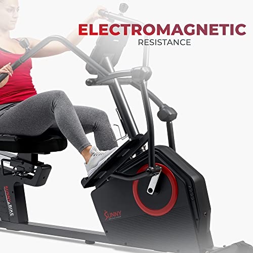 Sunny Health & Fitness Elite Recumbent Cross Trainer & Elliptical Machine with Arm Exercisers for Home Arm/Leg Training, E...