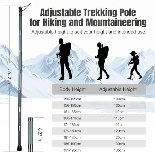 Tactical Survival Walking Stick, 16-in-1 Hiking Staff Heavy-Duty Collapsible Multitool for Camping, Reliable Tactical Kit ...