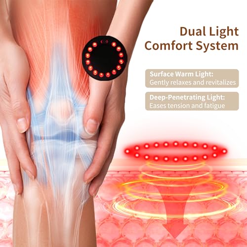 Nekteck Knee Massager, Cordless Knee Massage for Pain Relief with 3 Heating Levels & Vibration Modes, FSA Eligible Smart K...