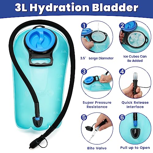 1050D Tactical Hydration Backpack with 3L TPU Water Bladder, Military Molle Water Backpack Perfect for Men & Women, Hydrat...