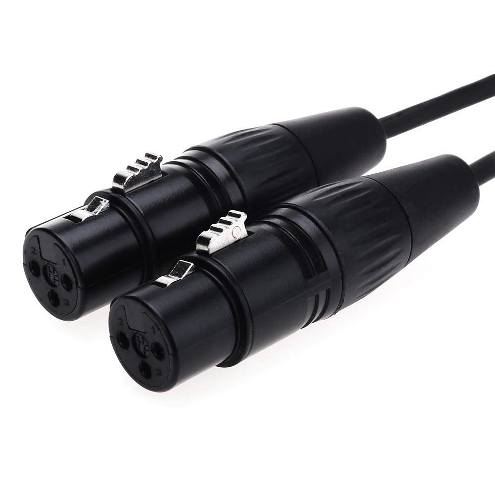Nanyi Xlr Microphone Cable Splitter - 3 Pin Xlr Female To Female - 1.6 Feet/0.5 Meters Dmx Patch Cord