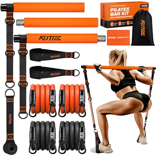 KUTIZE Pilates Bar Kit with Resistance Bands, Pilates Equipment, Multifunctional Pilates Bar for Women & Men, Pilates kit ...