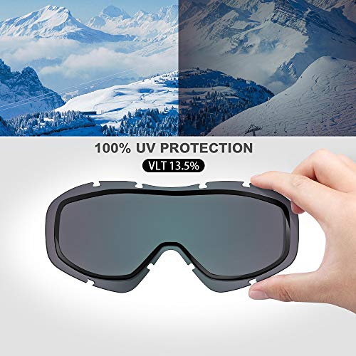 OutdoorMaster OTG Ski Goggles - Over Glasses Ski/Snowboard Goggles for Men, Women & Youth - 100% UV Protection