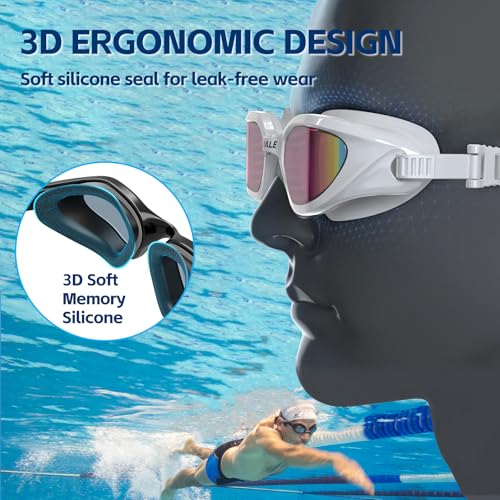 Whale Swimming Goggles Polarized Swim Goggles UV400 Anti-fog Suitable for Adults and Teenagers