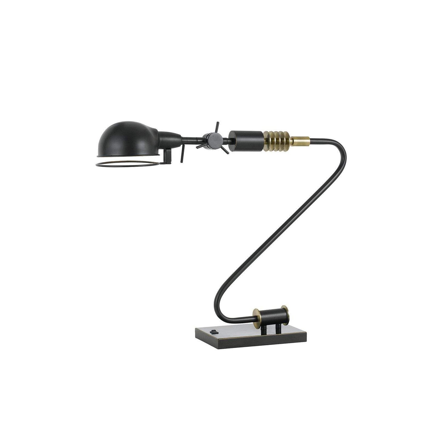 Homeroots Bronze Metal Desk Lamp With Dome Shade, Model 524664, 21 X 25 X 6 In.