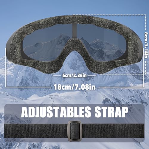 Fulllove Ski Goggles, 3 Pack Snowboard Goggles 100% UV Protection Dustproof Snow Goggles for Men Women Youth Kids Boys Girls