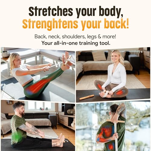 FlexBuddy® Stretching Tool – 2-in-1 Flexibility & Back Trainer | Daily Mobility & Pain Relief | Compact Stretch Aid for Ho...