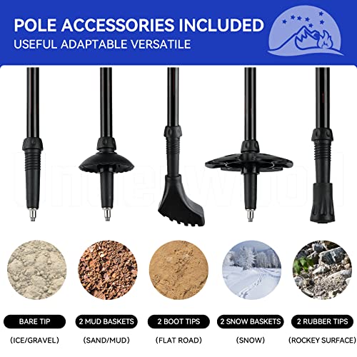 Collapsible Trekking Poles for Hiking 4 Pack - Adjustable Aluminum Hiking Poles, Lightweight Nordic Walking Sticks for Wom...
