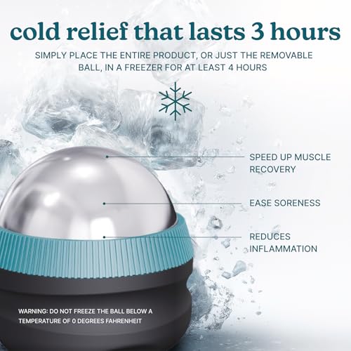 Homedics IcyGlide Massage Roller Ball, Cryo Ball Cold Therapy for Rapid Pain Relief, 360-Degree EasyGlide Technology, Grea...