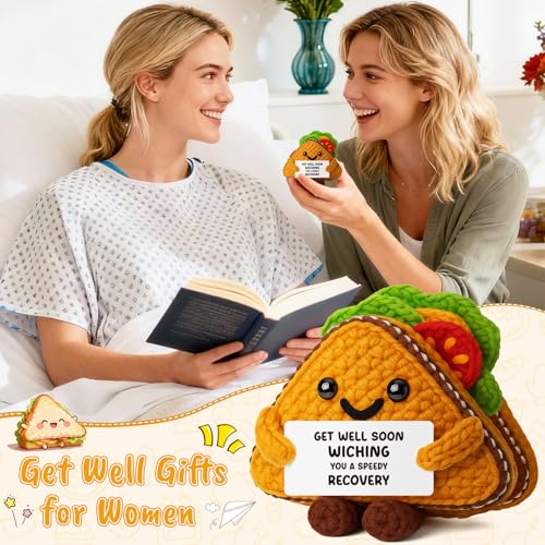 Get Well Soon Gifts for Mom Women, Funny Sandwich Crochet Gift, Handmade Recovery Encouragement Present for Mother Stepmom...